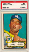 1952 Topps baseball Mickey Mantle #311, YANKEES (HOF)