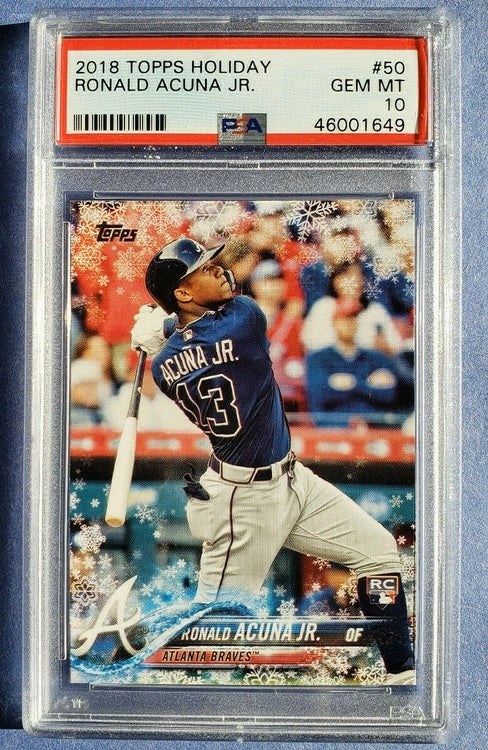 2018 Topps Walmart Holiday Snowflake baseball Ronald Acuna Jr. rookie card #HMW50, ATLANTA BRAVES