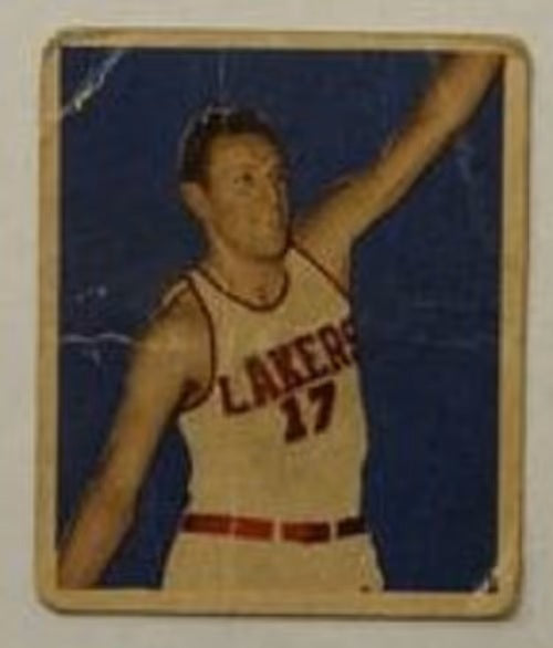 1948 Bowman basketball Jim Pollard rookie card #66, LAKERS (HOF)