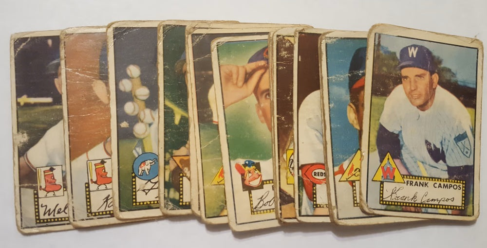 1952 Topps baseball cards, 17 card lot