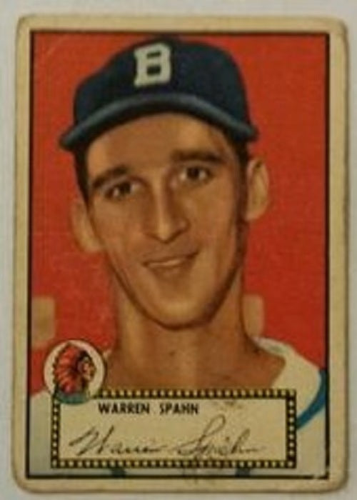 1952 Topps baseball Warren Spahn #33, BRAVES (HOF)