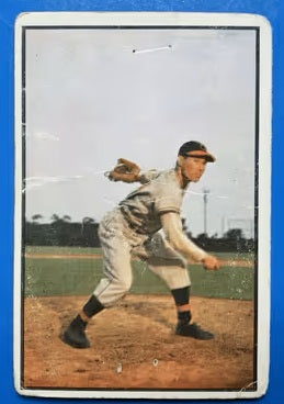 1953 Bowman Color baseball Bob Feller #114, CLEVELAND (HOF)