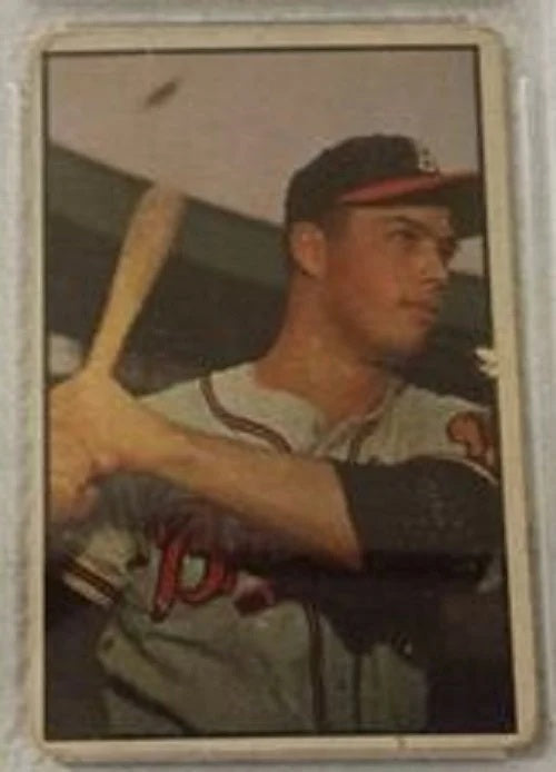 1953 Bowman Color baseball Eddie Mathews #97, BRAVES (HOF)