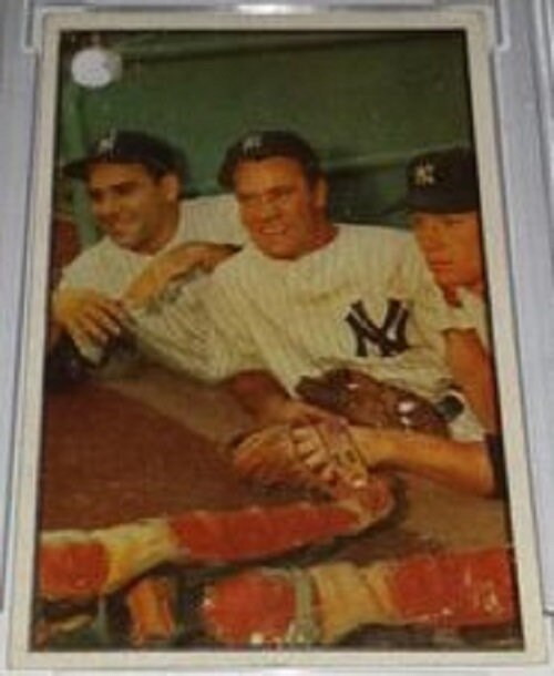1953 Bowman Color baseball New York Yankees Mickey Mantle #44, YANKEES (HOF)