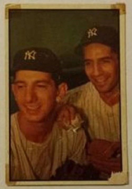 1953 Bowman Color baseball Phil Rizzuto & Billy Martin #93, YANKEES (HOF)