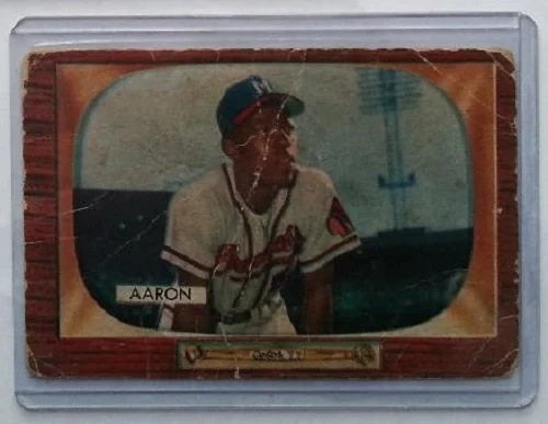 1955 Bowman baseball Hank Aaron #179, BRAVES (HOF)