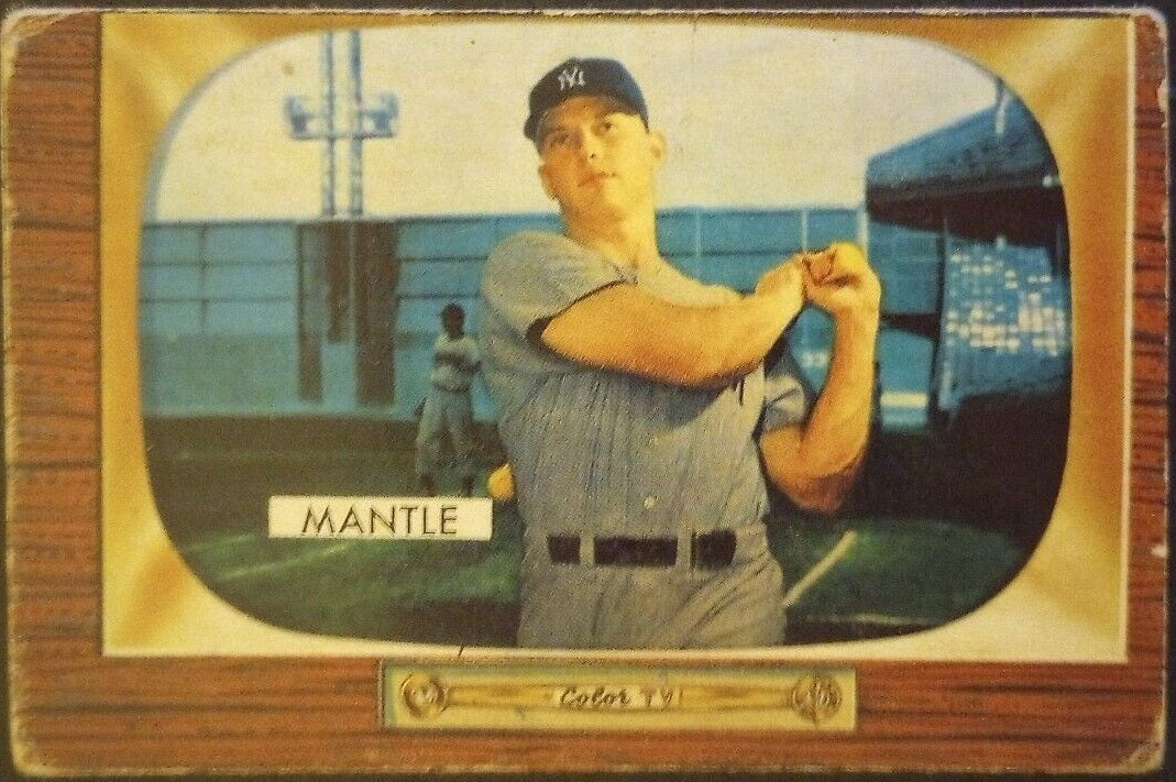1955 Bowman baseball New York Yankees Mickey Mantle #202, YANKEES (HOF)