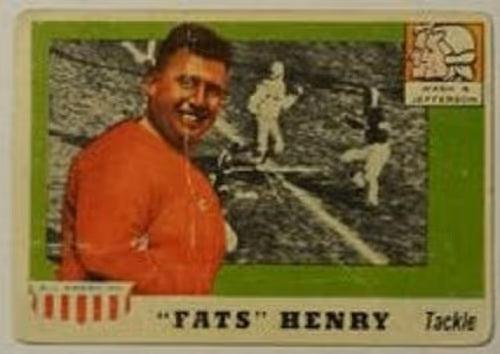 1955 Topps All American football Fats Henry rookie card #100, WASHINGTON & JEFFERSON