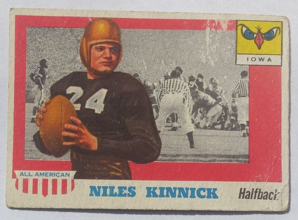 1955 Topps All American football Nile Kinnick rookie card #6, IOWA HAWKEYES