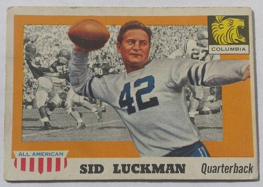 1955 Topps All American football Sid Luckman #85, COLUMBIA / BEARS (HOF)