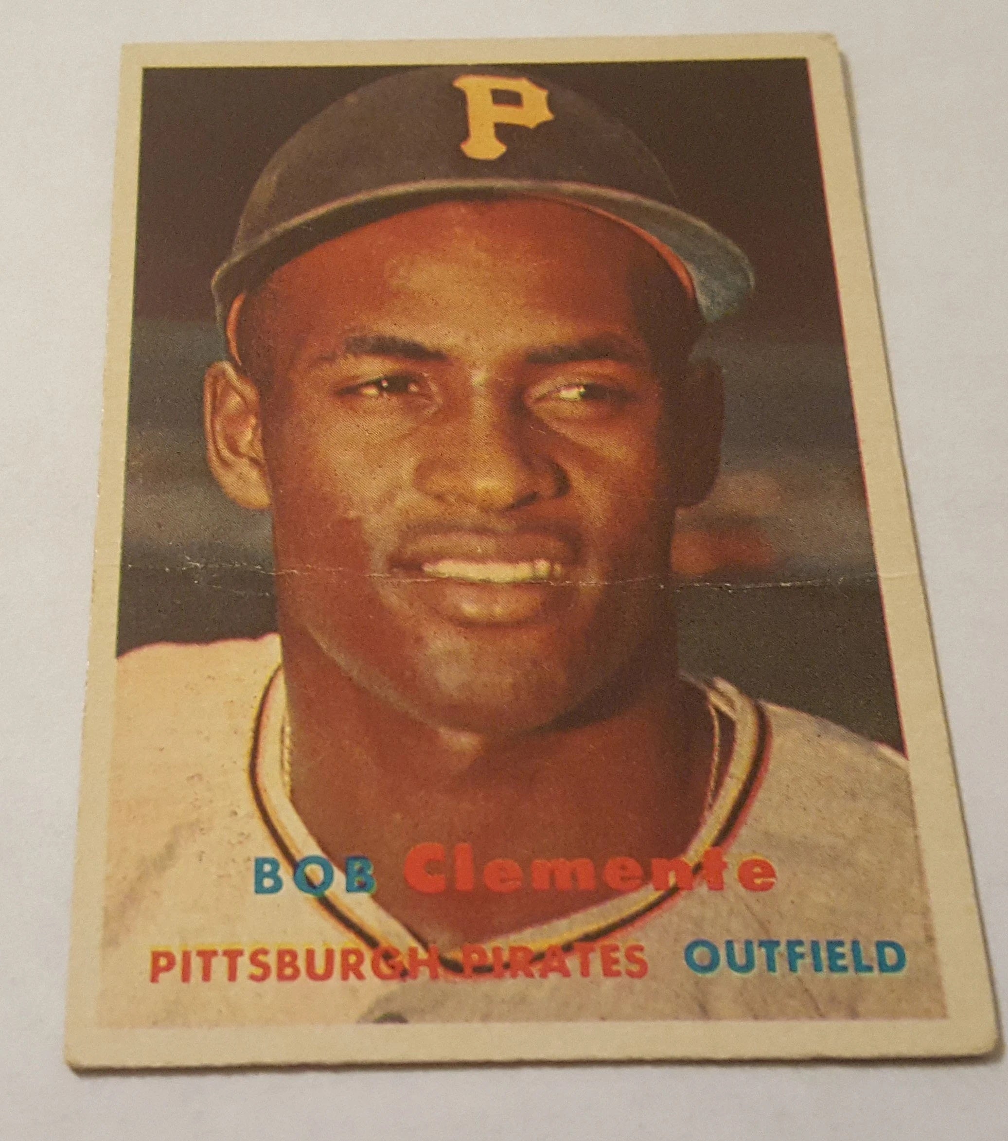 1957 Topps baseball Pittsburgh Pirates Roberto Clemente #76, PIRATES (HOF)