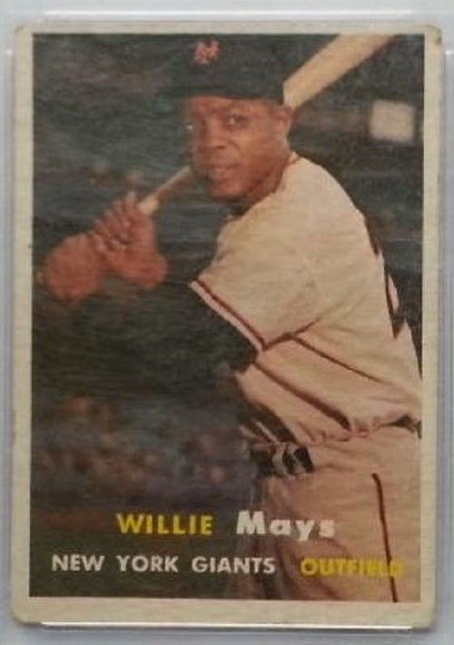 1957 Topps baseball Willie Mays #10, GIANTS / METS (HOF)