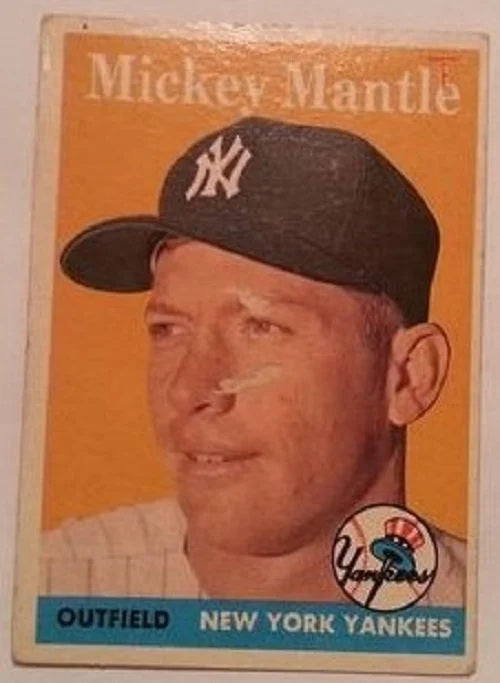 1958 Topps baseball New York Yankees Mickey Mantle #150, YANKEES (HOF)