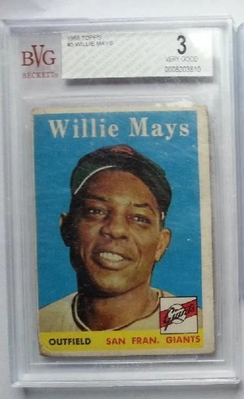 1958 Topps baseball Willie Mays #5, GIANTS / METS (HOF)