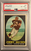 1958 Topps football Jim Brown rookie card #62, BROWNS (HOF)