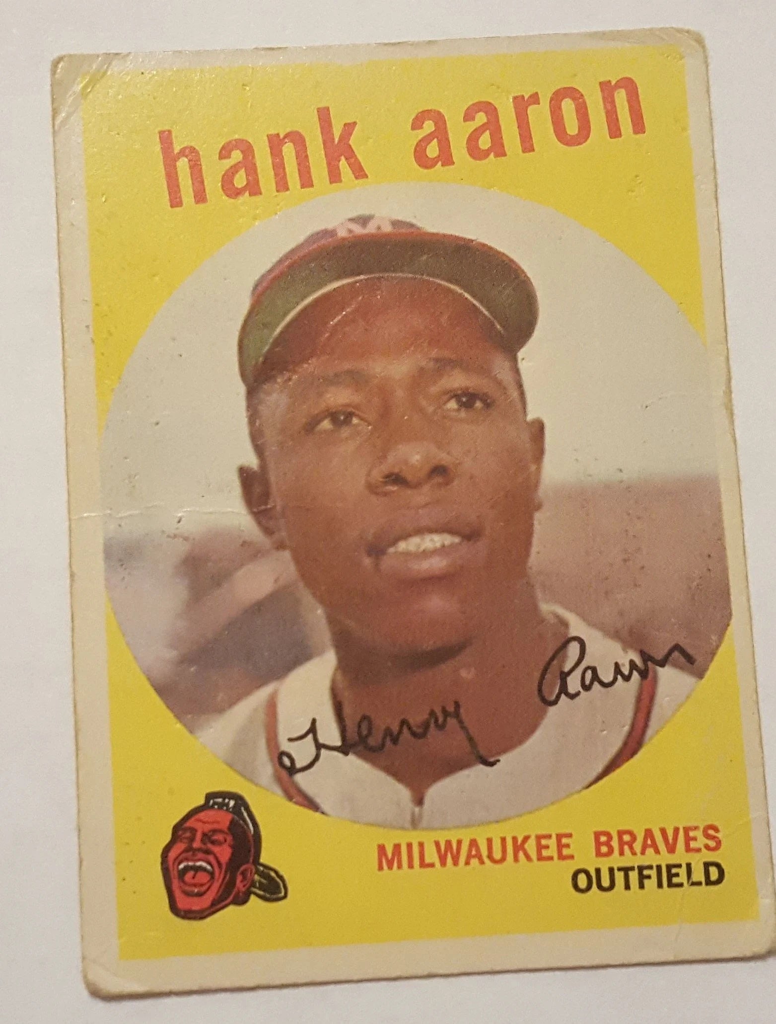 1959 Topps baseball Hank Aaron #380, BRAVES (HOF)