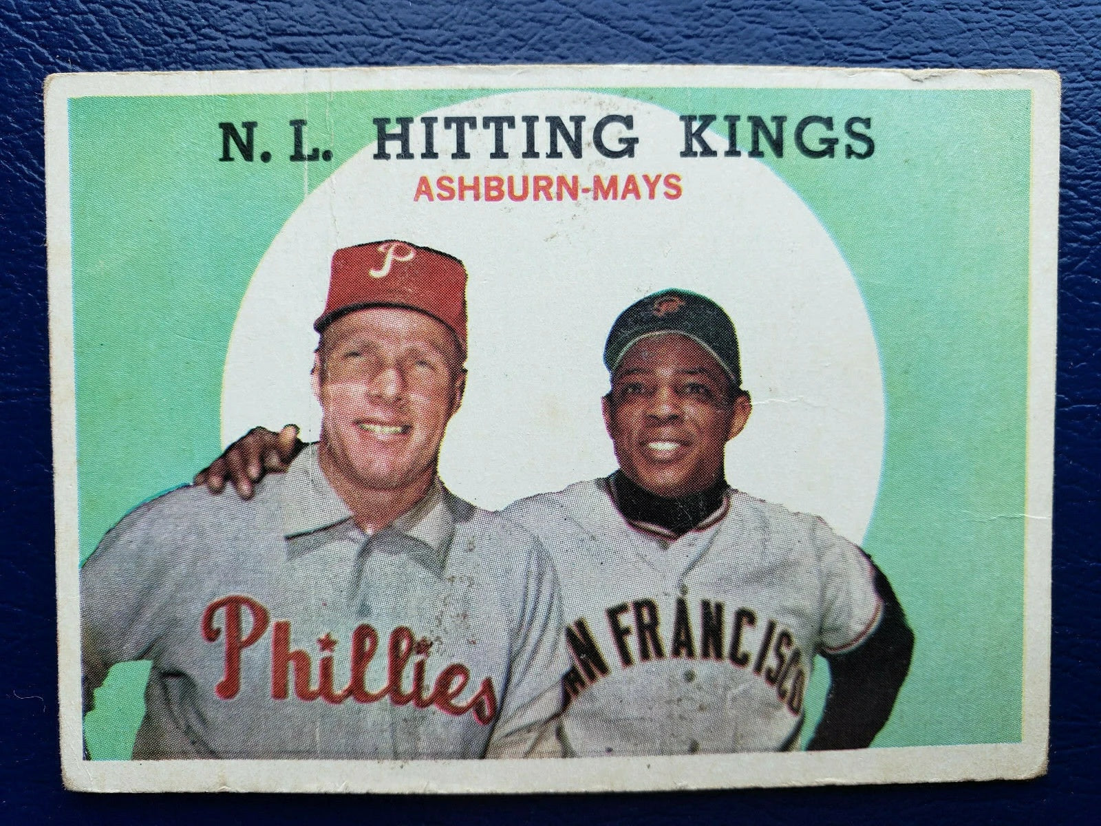 1959 Topps baseball Willie Mays & Richie Ashburn #317, GIANTS / PHILLIES (HOF)
