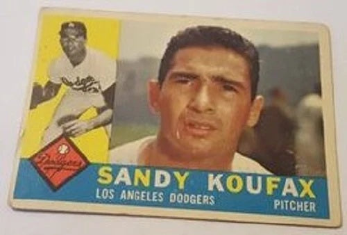 1960 Topps baseball Sandy Koufax #343, DODGERS (HOF)