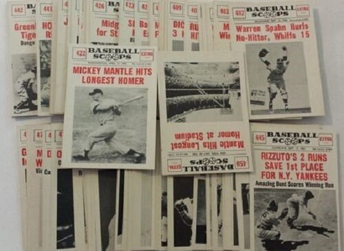 1961 Nu-Card Baseball Scoops baseball cards complete set #401-480, MICKEY MANTLE (HOF)