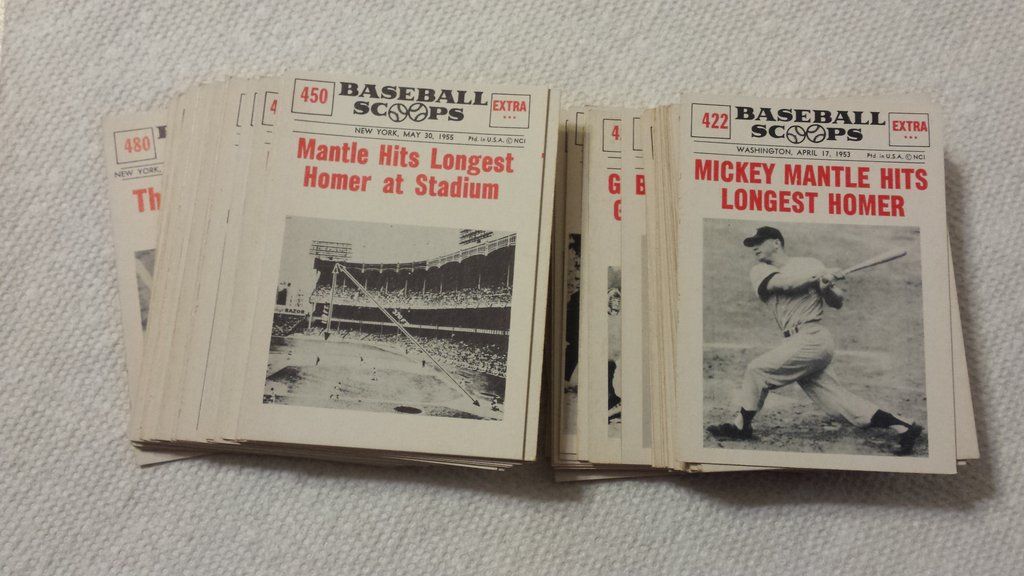 1961 Nu-Card Baseball Scoops baseball cards complete set #401-480, MICKEY MANTLE (HOF)