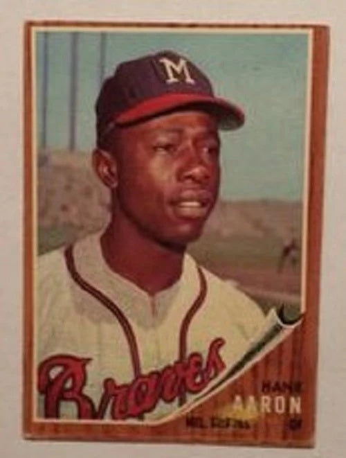1962 Topps baseball Hank Aaron #320, BRAVES (HOF)