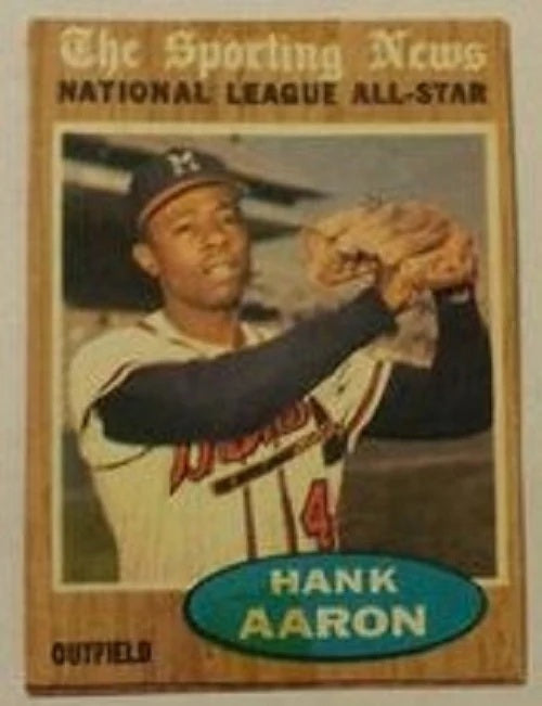 1962 Topps baseball Hank Aaron #394, BRAVES (HOF)