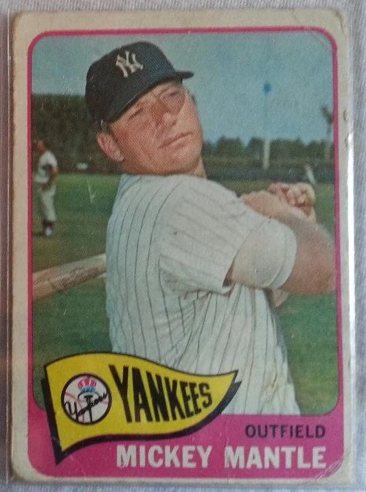 1965 Topps baseball New York Yankees Mickey Mantle #350, YANKEES (HOF)