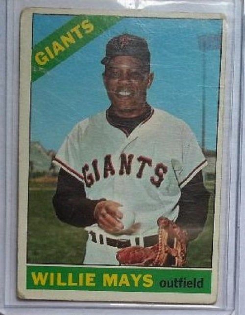 1966 Topps baseball Willie Mays #1, GIANTS / METS (HOF)