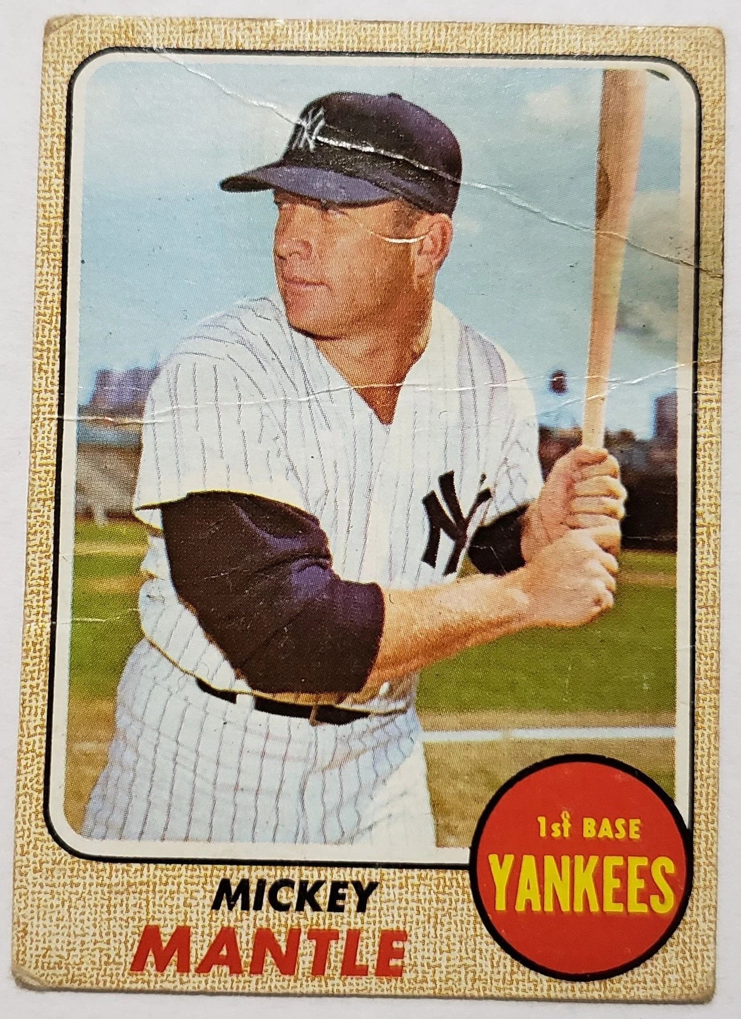 1968 Topps baseball New York Yankees Mickey Mantle #280, YANKEES (HOF)
