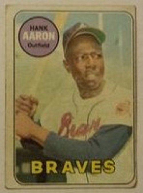 1969 Topps baseball Hank Aaron #100, BRAVES (HOF)