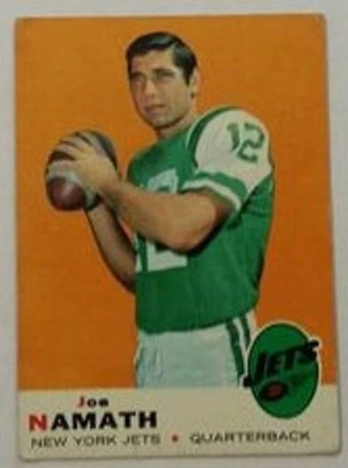 1969 Topps football Joe Namath #100, New York JETS (HOF)