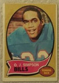 1970 Topps football O.J. Simpson rookie card #90, BILLS / 49ERS (HOF)