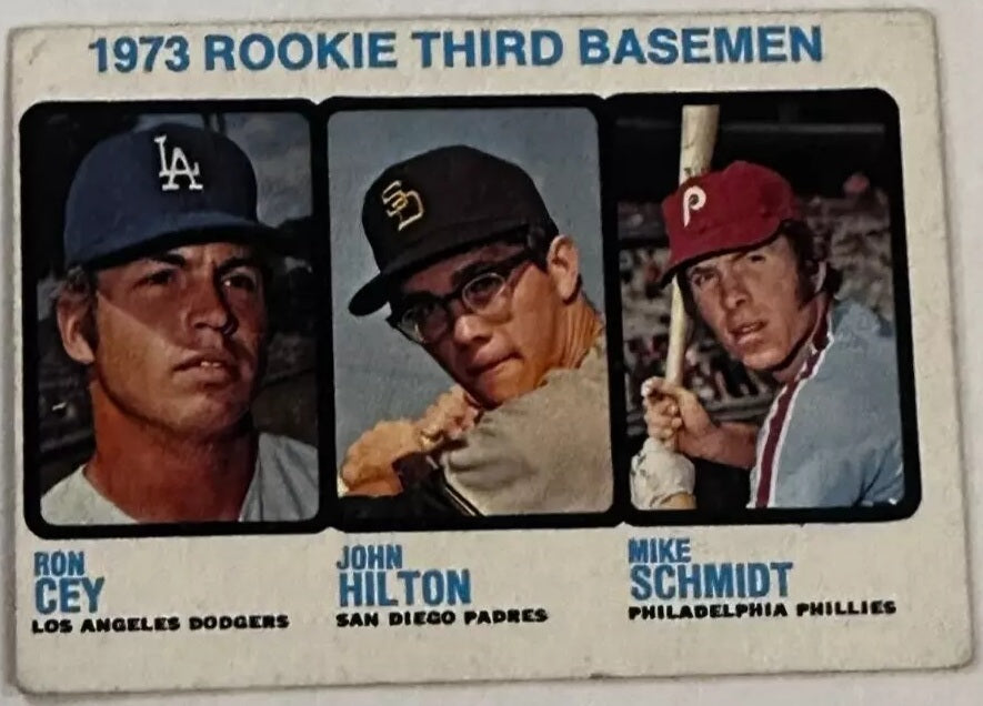 1973 Topps baseball Philadelphia Phillies Mike Schmidt rookie card #615, PHILLIES (HOF)