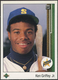 1989 Upper Deck baseball Ken Griffey, Jr. rookie card #1, MARINERS / REDS (HOF)
